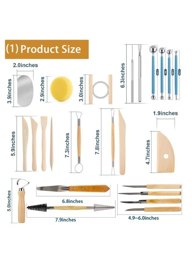 Arabest Clay Tools Kit, 52 PCS Complete Clay Tools Set for Sculpting and Pottery, Pottery Tools Includes Polymer Clay Tools, Sculpting Tools, Ceramic Tools, Clay Carving Tools, Perfect Pottery Tool Kit - Image 3